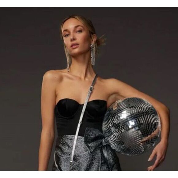 Bandolier Willa/donna silver metallic leathercrossbody /belt/strap NIP NWT